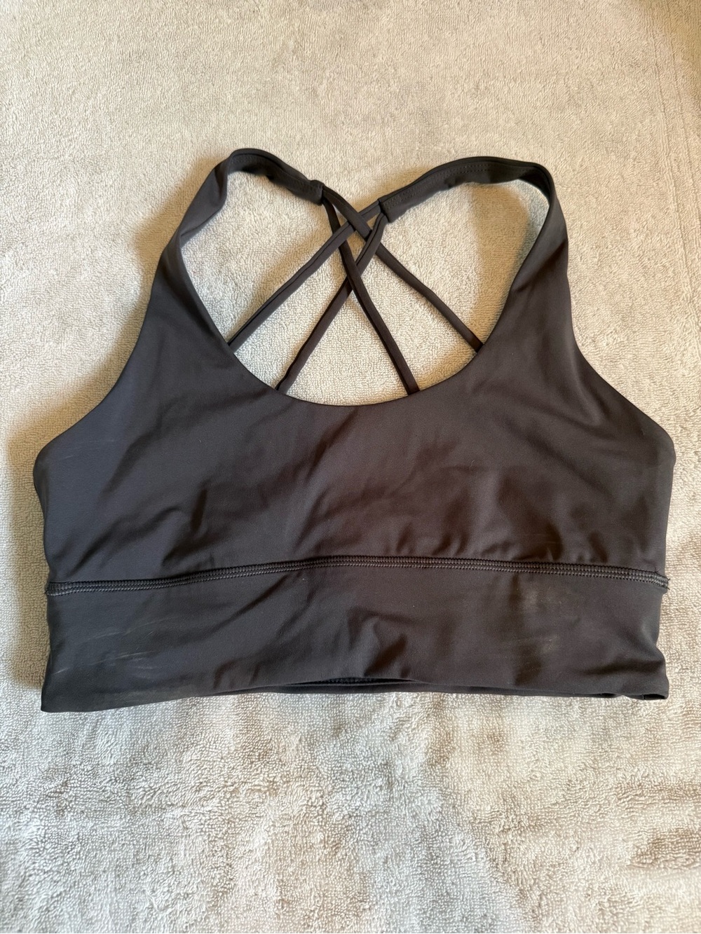 Strappy Charcoal Low-Impact Sports Bra
